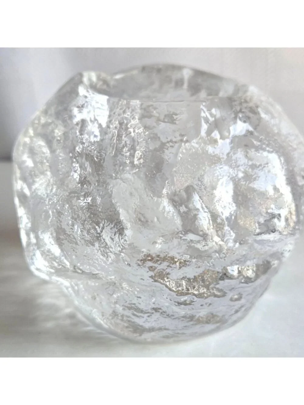 Vintage KOSTA BODA Snowball Candle Votive 3 inch H x 3.5 inch W Signed